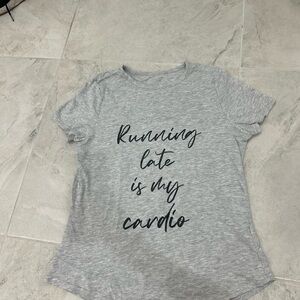 Gray Short Sleeve Tee - Running Late Is My Cardio